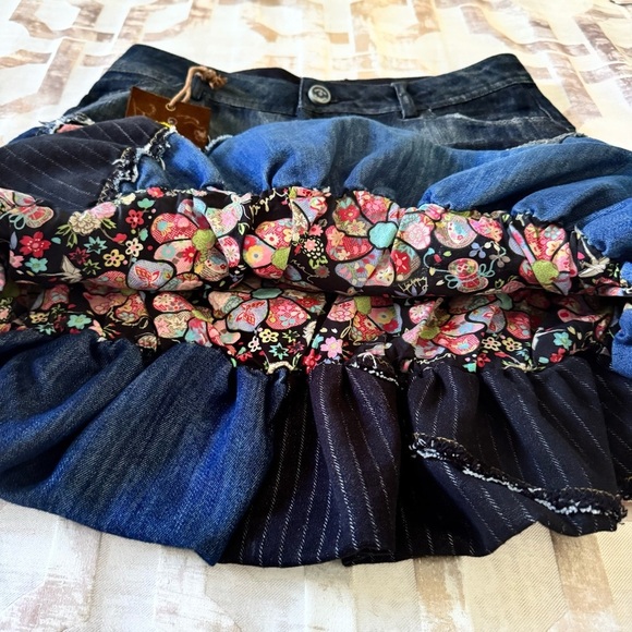 DESIGUAL DENIM PATCHWORK BALLOON SKIRT size 36 / medium NWT €74 - Picture 7 of 12